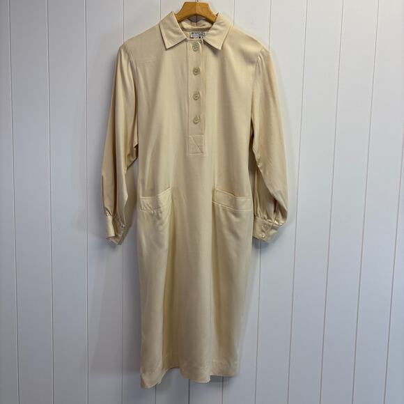Vintage Brownstone Studio New York Womens Old Money Minimalist Midi Dress Size 8 - Picture 1 of 9
